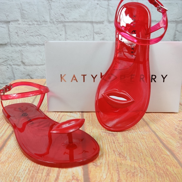 Katy Perry Collections Shoes - Katy Perry The GELI Bright Red Sandals Lips Sz 7